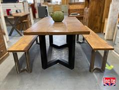 Industrial Style Table With Custom Made Metal Legs