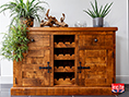 Solid Plank Pine Wooden Sideboard with Wine rack