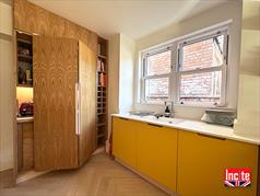 Contemporary Painted Yellow Oak Kitchen custom made by Incite Interiors Derbyshire