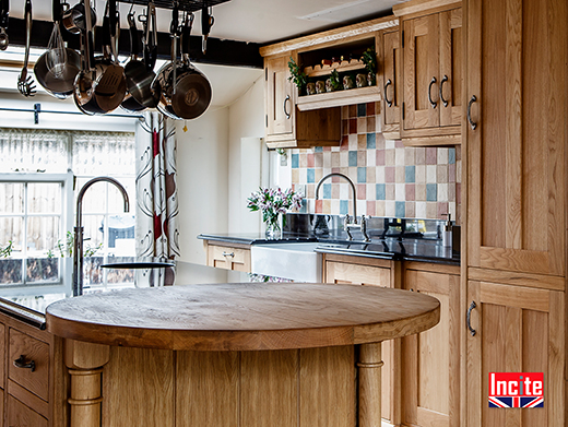 Custom Made Oak Kitchen Island