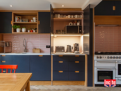 On Trend Painted and Oak Bespoke Kitchen by Incite Interiors Derbyshire