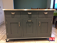 Painted Kitchen Island on Wheels