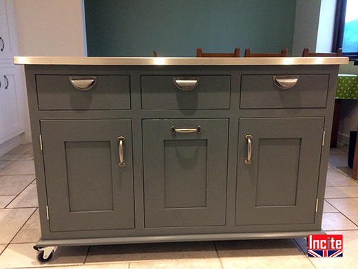 Painted Farrow & Ball Colour Kitchen Island 