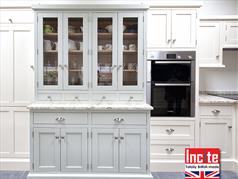 Custom Made Hand Painted Oak Kitchen, Pointing and Mizzle Painted Kitchen, Handmade In Derbyshire, Oak Bespoke Hand Painted kitchens