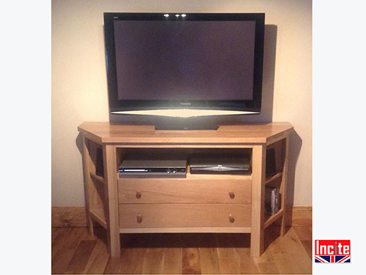 Oak Corner TV Media Cabinet