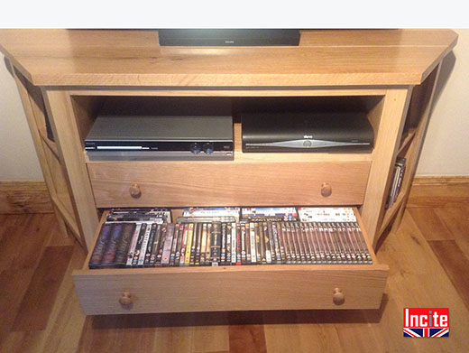 Oak Corner TV Media Cabinet