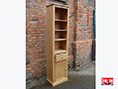 Oak Tall Slim Bookcase Cupboard