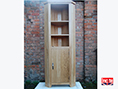 Oak Corner Shelf and Cupboard Cabinet