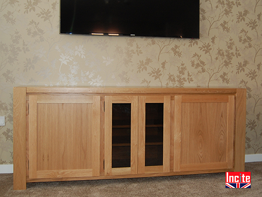 Oak Sideboard with Smoked Glazed Doors