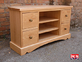 Oak TV Cabinet With Drawer Storage