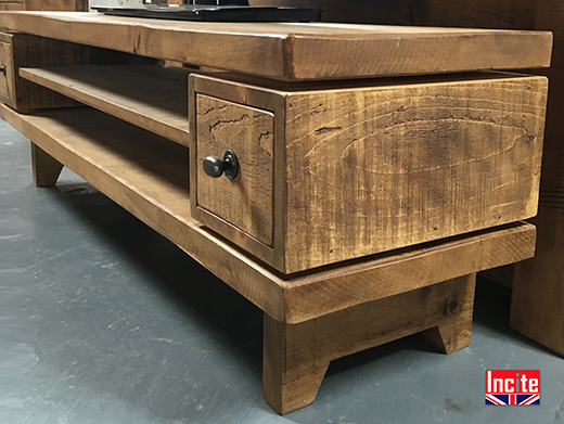 Solid Pine Retro Media Cabinet