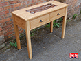 Oak Console Table with Mosaic Inlay