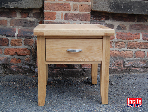 Oak Side Table With Drawer