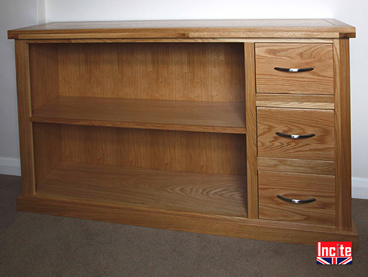 Oak Bookcase with Drawers