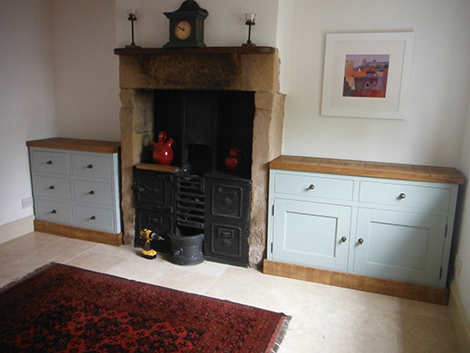 Handmade Painted and Plank Pine Sideboard