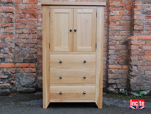 Bespoke Lacquered Oak Cupboard with Drawers