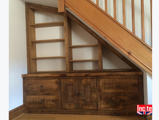 Handmade Under Stairs Fitted Bookcase 