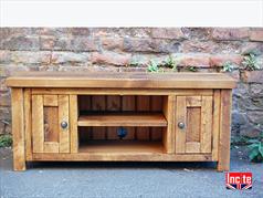 Handmade Solid Rustic Plank TV Media Cabinet 