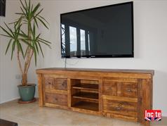 Rustic Chunky Plank Pine media Cabinet