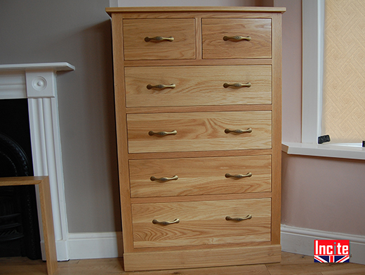 Bespoke Oak 4 + 2  Chest of Drawers 