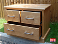 Oak 2 over 2 Bedside Cabinet