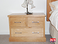 Oak 2 over 2 Bedside Cabinet