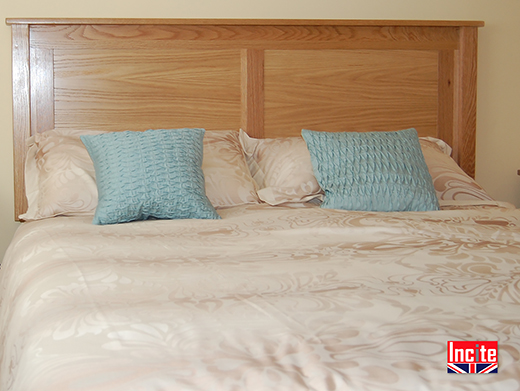 Oak Bed with Panelled Headboard