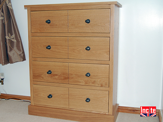 Custom Made 4 Drawer Oak Chest