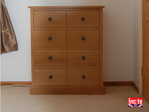 Custom Made 4 Drawer Oak Chest