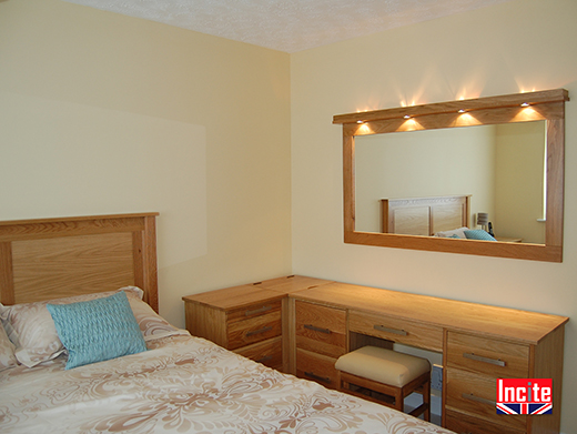 Hand Made Oak Fitted Dressing Table