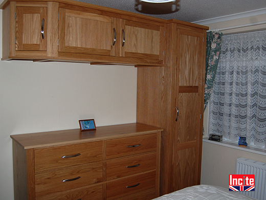 Oak Combination Wardrobe, Drawers and Top Boxes
