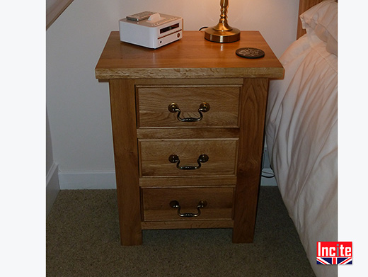 Custom Made Oak Bedside Cabinet