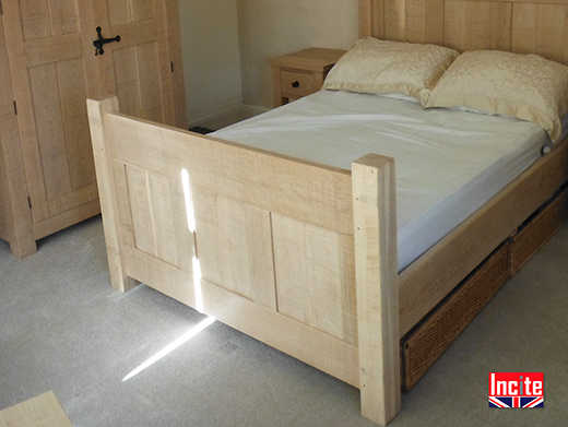 Oak Panelled Head and Foot End Bed