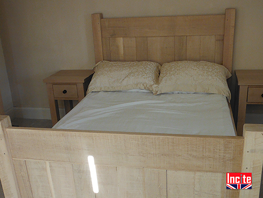 Oak Panelled Head and Foot End Bed