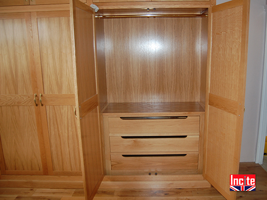 Oak Wardrobe Handmade With Top Boxes