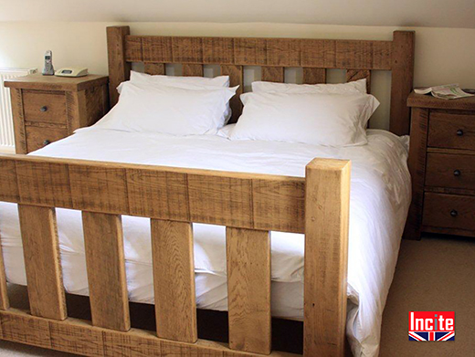 Oak Slat Bed Natural Waxed Finished