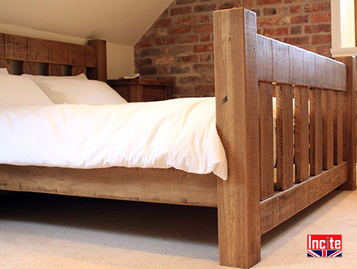 Rustic Solid Oak Slat Bed