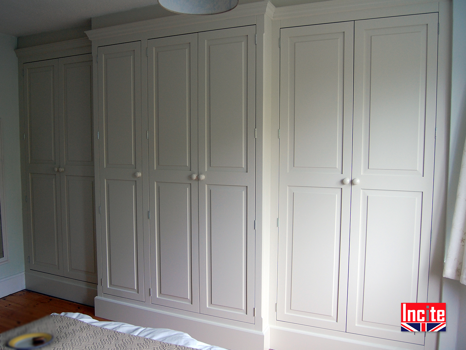 Custom Derbyshire Made Painted Fitted Breakfront Wardrobe