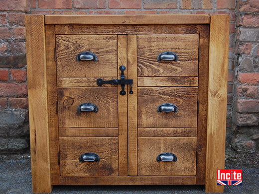 Solid Pine Mock Drawer Front Cabinet