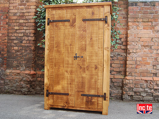 Solid Plank Rustic Pine Double Wardrobe