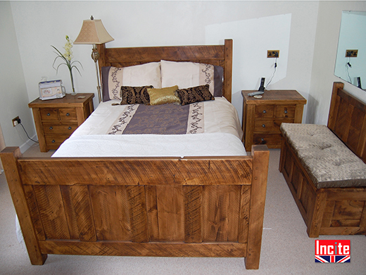 Solid Plank Pine Panel Bed by Incite