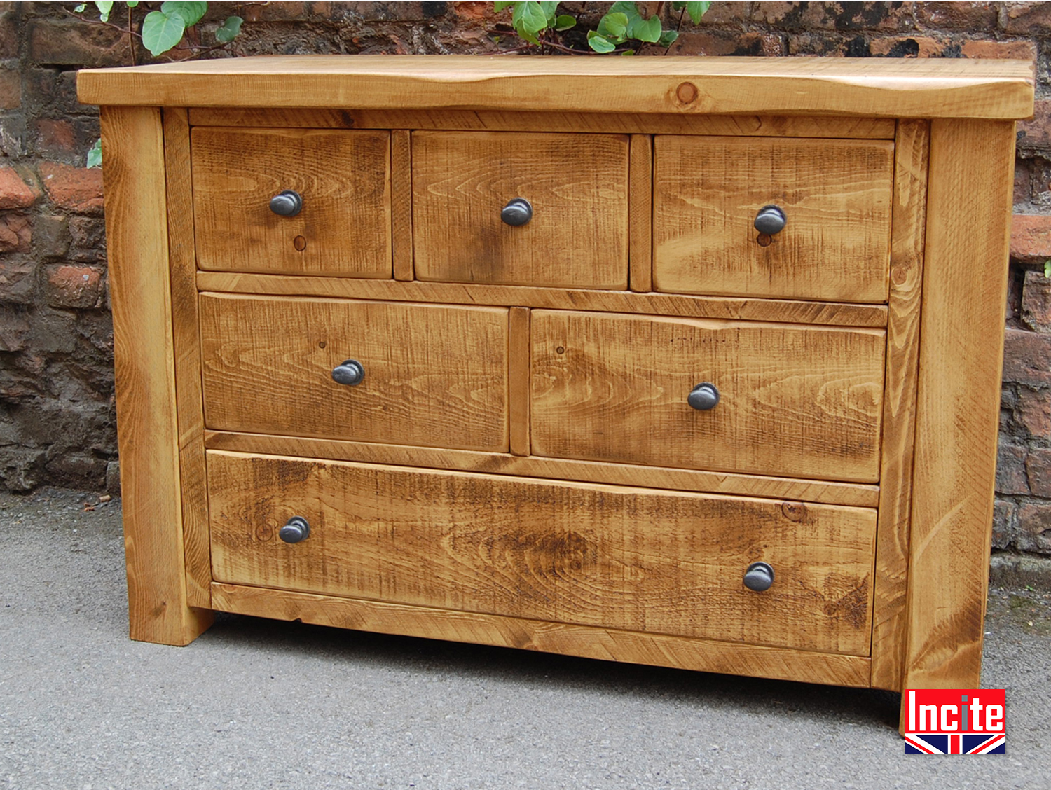 Solid Plank Pine Lowboy Chest of Drawers by incite Derby
