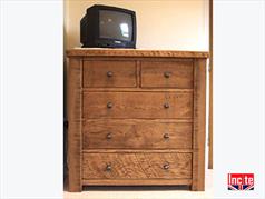 British Rustic Oak Chest Of Drawers 