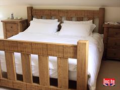  Chunky Solid Oak Slat Bed 