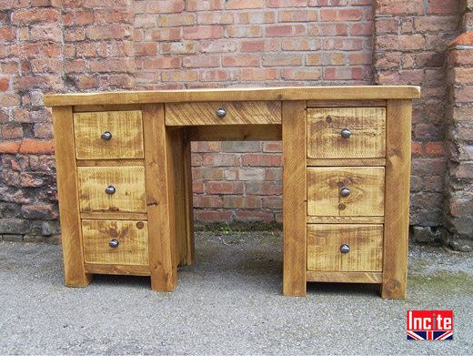 Handcrafted Plank Pine Rustic Dressing Table 