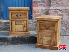 Panelled Doored Rustic Plank Pot Cupboard Bedside