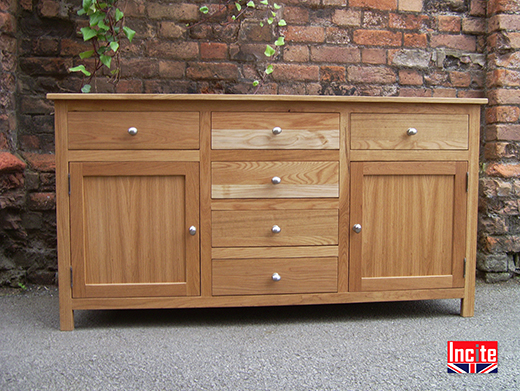 6 Drawer 2 Door Oak Sideboard