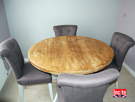 Custom Made Painted Distressed Round Table