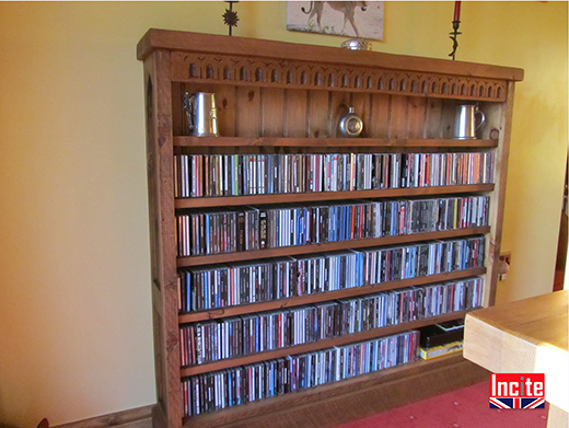 Hand Carved Gothic Plank Solid Pine Bookcase