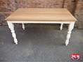 Painted Turned Leg Table Solid Oak Top